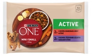 Purina ONE Mini Dog Active kapsičky pro psy hovězí, kachna ve šťávě 4x85g