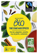 Monoprix Biologique BIO Černý Chai Tea, 20 sáčků