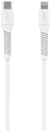 FIXED Nabíjecí a datový Liquid silicone kabel s konektory USB-C/Lightning a podporou PD, 1.2m, USB 2.0, 60W, bílý