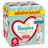 Pampers Pants Premium Care Plenkové kalhotky, měsíční balení, vel. 6 (15+ kg)