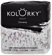Kolorky Night EKO plenky na noc - Jednorožci - vel. L (8-13 kg)