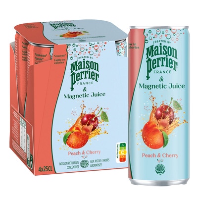 Perrier Juice Peach & Cherry, multipack 4x0,25l | Košík.cz