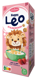NordCrunch Happy Leo Cereální kroužky s jahodami
