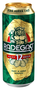 Radegast Ryze hořká 12, světlý ležák, plech