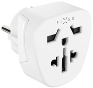 FIXED Adaptér EU Adapter 2 pro zapojení UK, US, AUS zařízení do EU zásuvek, bílý