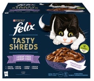 Felix Tasty Shreds kapsičky pro kočky hovězí, kuře, losos, tuňák ve šťávě 12x80g