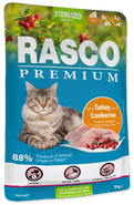 Rasco Premium Kapsička pro kastrované kočky - krůtí s brusinkou