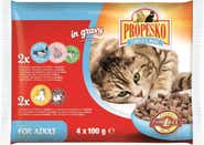 Propesko Kompletní krmivo pro dospělé kočky výběr mas 4x100g