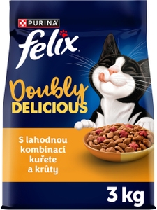 Felix Doubly Delicious granule pro kočky kuře,krůta