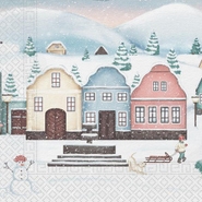 Procos Ubrousky Vánoční vesnička 3vrstvé 33x33cm