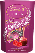 Lindt Lindor pralinky s malinovou a smetanovou náplní