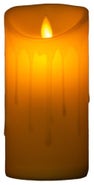 Emocio LED svíčka, tančící plamen, 75x150mm, krémová