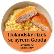 Cibule Bistro Holandský řízek se sýrem Gouda, šťouchané brambory