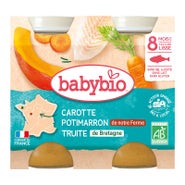 BabyBio Babybio Mrkev a dýně se pstruhem 2x200 g