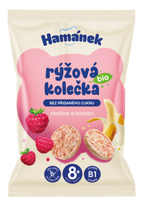 Hamánek BIO rýžová kolečka, Malina & Banán