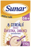 Sunar mléčná kaše s 8 cereáliemi švestka, jablko
