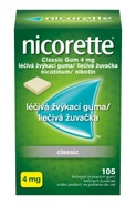 Nicorette Classic Gum 4 mg léčivá žvýkací guma 105 žvýkaček