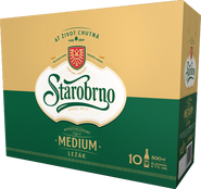 Starobrno Medium, světlý ležák, sklo multipack