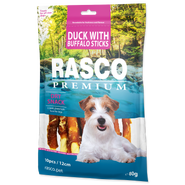 Rasco Premium Pochoutka z buvolí kůže obalená kachním, tyčinky pro psy 