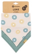 Petite&Mars Bryndák Bandana Luke Beige Kiwis & Misty Green, 3m+