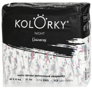 Kolorky Night EKO plenky na noc - Jednorožci - vel. M (5-8 kg)
