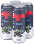 Mattoni Black jemně perlivá s příchutí černých plodů 4x500ml, plech
