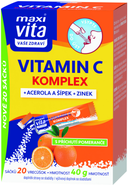 Maxi Vita Vitamin C + Acerola a šípek + zinek 20 sáčků, 40 g
