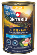 Ontario Konzerva Puppy kuřecí pate s příchutí spiruliny pro psy