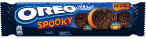 Oreo Halloween sušenky s vanilkovou náplní dýňové barvy