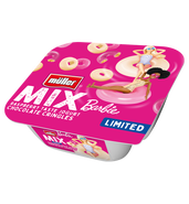 Müller Barbie Jogurt s malinovou příchutí s cereálními kroužky