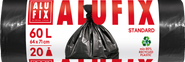 Alufix Pytle na odpadky 60 l, 20 ks, 15 µm, 64 x 71 cm, HDPE  černé