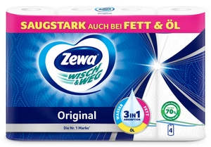 Zewa Wisch&Weg Original kuchyňské utěrky, 4 role