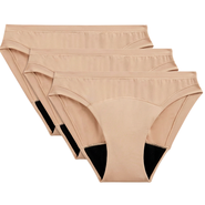 Marks & Spencer Vysoce savé menstruační kalhotky, bikini, 3&nbsp;ks, barva béžová, velikost 16