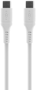 FIXED Nabíjecí a datový Liquid silicone kabel s konektory USB-C/USB-C a podporou PD, 1.2m, USB 2.0, 60W, bílý