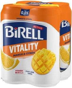 Birell 0.0 Vitality Mango & Citrón nealkoholické pivo s méně cukru 4x0,5l
