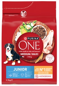 Purina ONE Medium/Maxi Junior granule pro štěňata kuře 