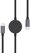 FIXED Opletený kabel Power Watch Cable s konektory USB-C/USB-C a Apple/Samsung Watch nabíječkou, 1.5m, PD 60W, šedý
