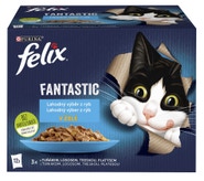 Felix Fantastic kapsičky pro kočky losos, platýs, tuňák, treska v želé 12x85g