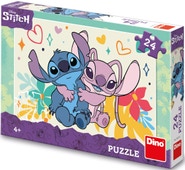 Dino Toys Stitch a Angel puzzle deskové, 24 dílků