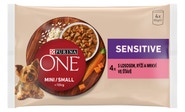 Purina ONE Mini Dog Sensitive kapsičky pro psy, losos ve šťávě 4x85g