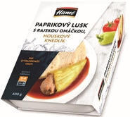 Hamé Plněný paprikový lusk s rajskou omáčkou, houskový knedlík