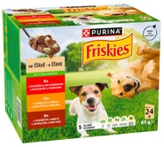 Friskies Adult kapsičky pro psy hovězí, kuře, jehněčí ve šťávě 24x85g