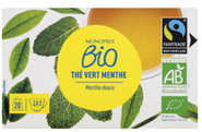 Monoprix Biologique BIO Zelený Čaj mátový, 20 sáčků
